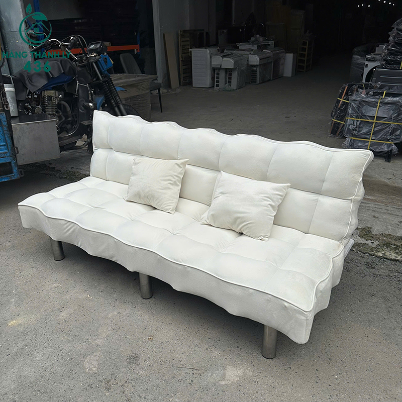 Sofa Bed Bọc Da Trắng Chần Ô Cũ 4 sofa bed boc da trang chan o cu 1