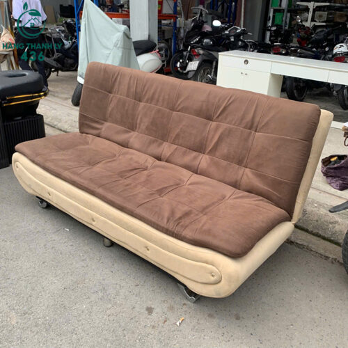 Sofa Bed Bọc Vải Cũ Phối Màu Nâu Kem 2 sofa bed boc vai cu phoi mau nau kem 4