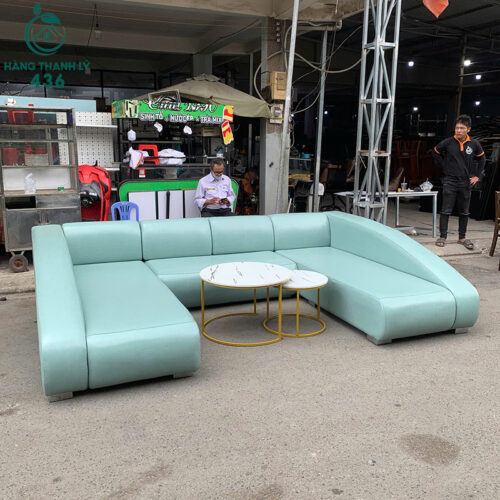 sofa goc chu u cu boc da mau xanh ngoc 2