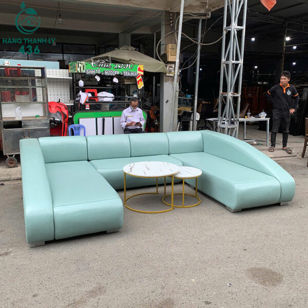 sofa goc chu u cu boc da mau xanh ngoc 2