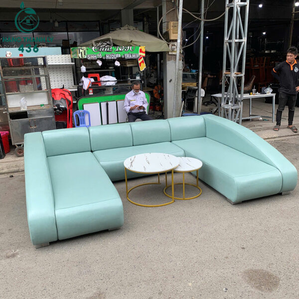 sofa goc chu u cu boc da mau xanh ngoc 4