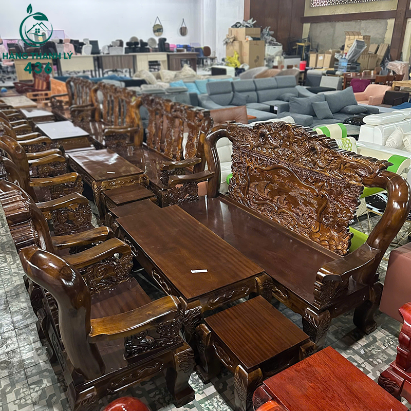 Thanh Lý Bộ Salon Gỗ Thuận Buồm Xuôi Gió Tay 12 Mới 99% 6 thanh ly bo salon go thuan buom xuoi gio tay 12 moi 99 2