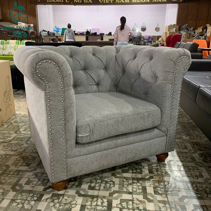 Thanh Lý Ghế Sofa Đơn Chesterfield Bọc Vải Mới 99% 5 thanh ly ghe sofa don chesterfield boc vai moi 99 2