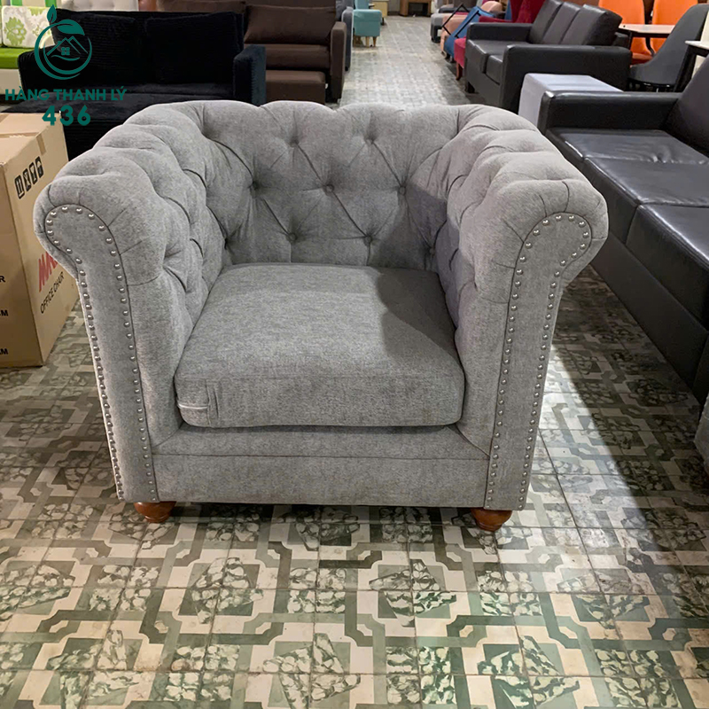 Thanh Lý Ghế Sofa Đơn Chesterfield Bọc Vải Mới 99% 6 thanh ly ghe sofa don chesterfield boc vai moi 99 3