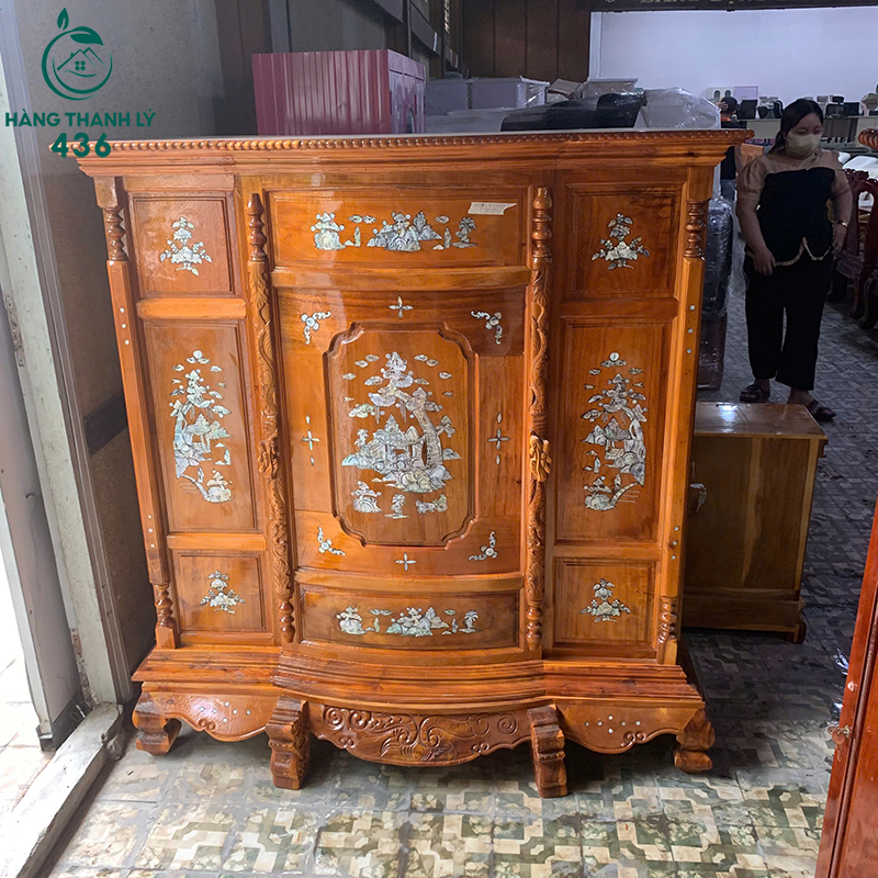 Thanh Lý Tủ Thờ Gỗ Căm Cẩn Xà Cừ 1m47 Mới 99% 4 thanh ly tu tho go cam can xa cu 1m47 moi 99 1