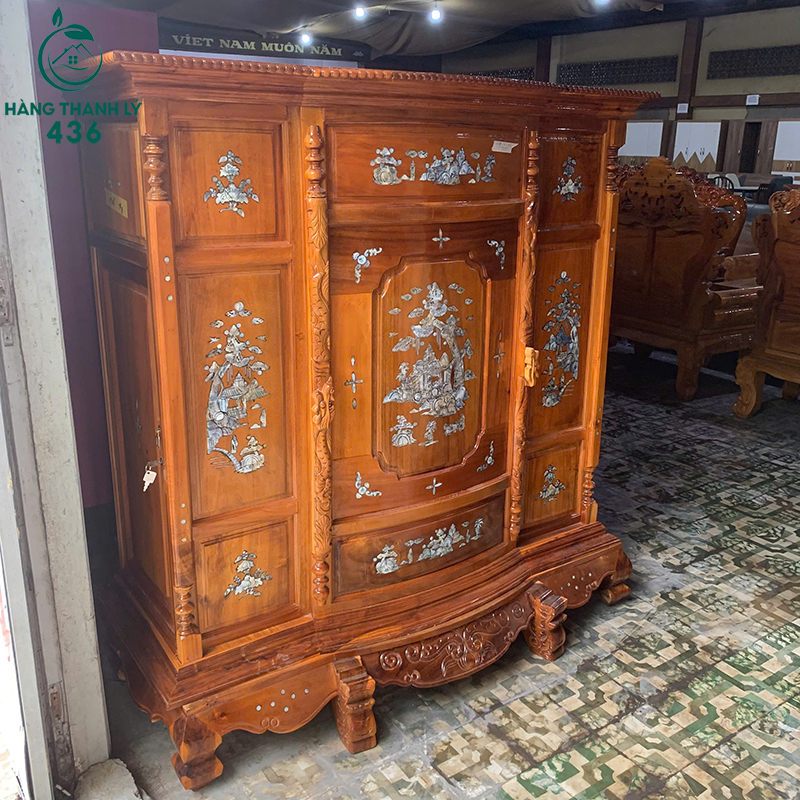 Thanh Lý Tủ Thờ Gỗ Căm Cẩn Xà Cừ 1m47 Mới 99% 5 thanh ly tu tho go cam can xa cu 1m47 moi 99 2