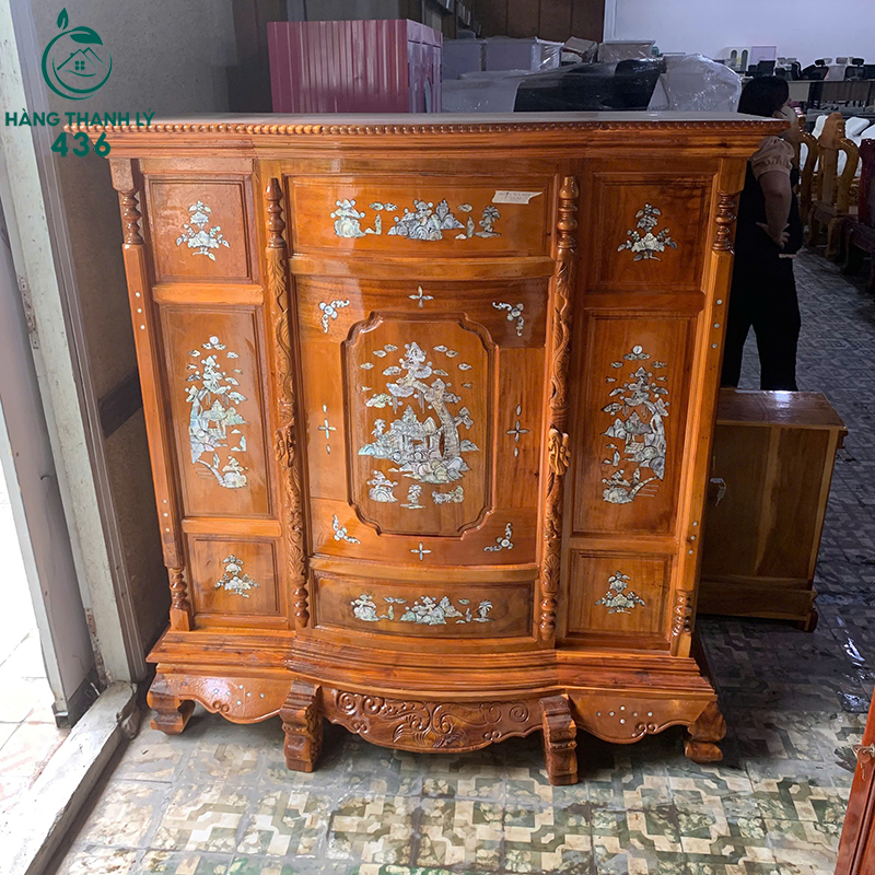 Thanh Lý Tủ Thờ Gỗ Căm Cẩn Xà Cừ 1m47 Mới 99% 6 thanh ly tu tho go cam can xa cu 1m47 moi 99 3