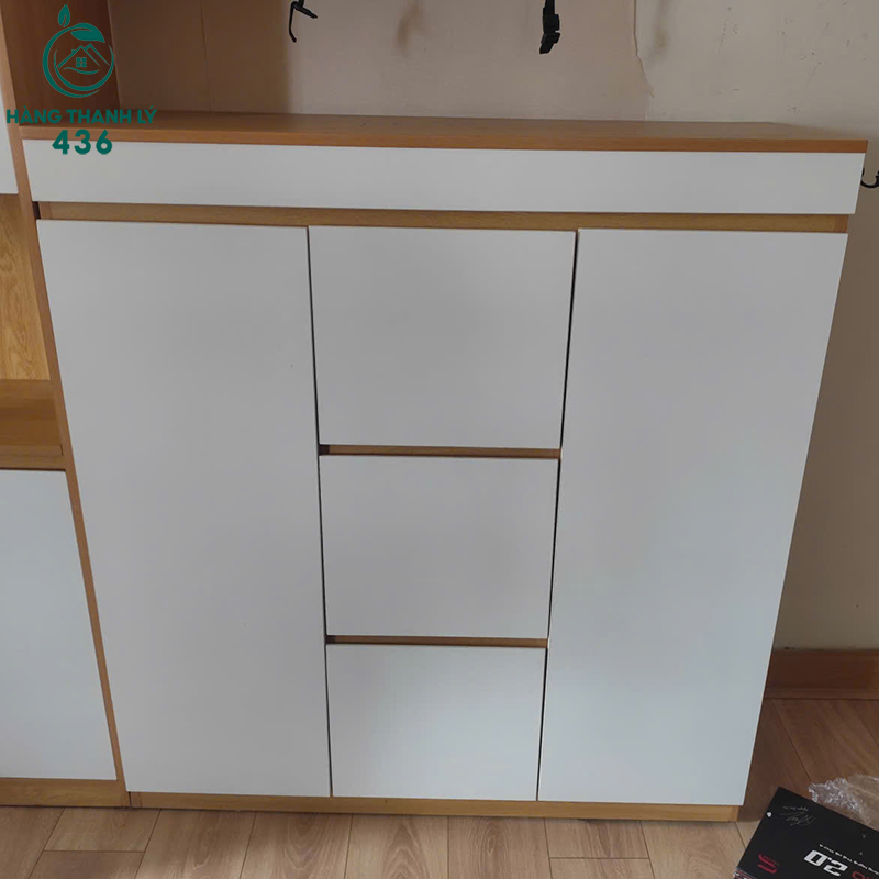 Tủ Giày Gỗ Cũ 2 Cánh 3 Hộc Kéo 1M18 3 tu giay go cu 2 canh 3 hoc keo 1m18 1