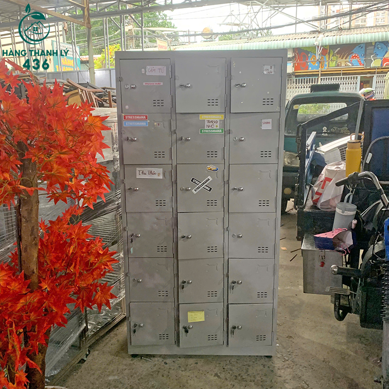 Tủ Locker Sắt 18 Ngăn Cũ Màu Ghi Xám 1M8 6 tu locker sat 18 ngan cu mau ghi xam 1m8 3