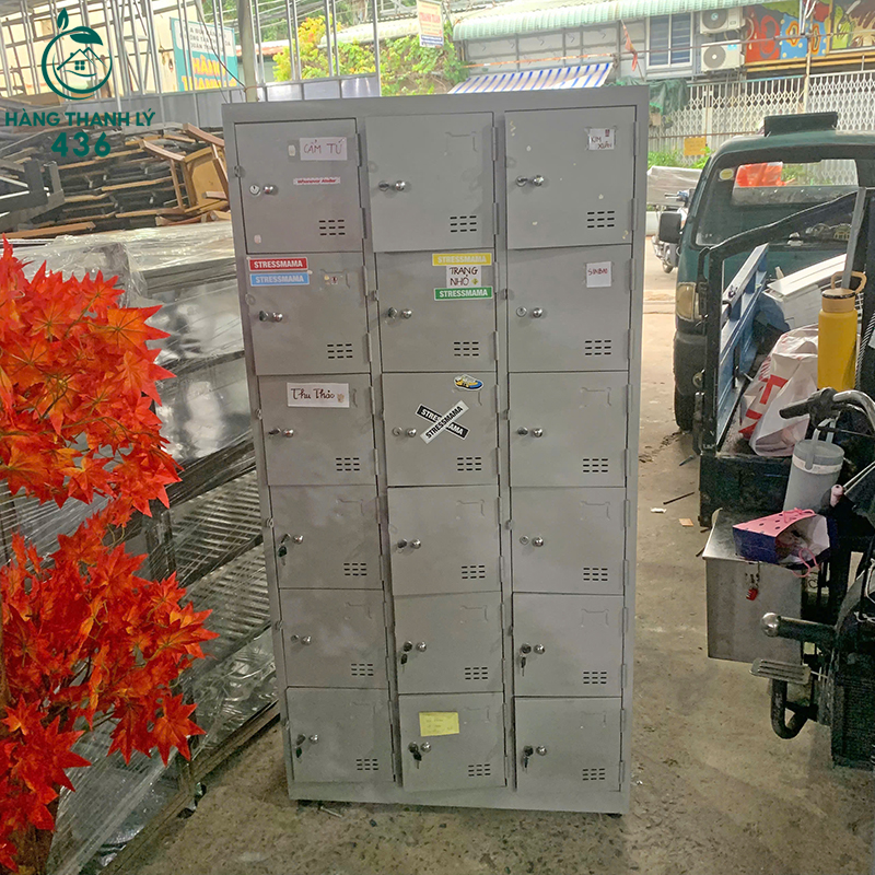 Tủ Locker Sắt 18 Ngăn Cũ Màu Ghi Xám 1M8 7 tu locker sat 18 ngan cu mau ghi xam 1m8 4