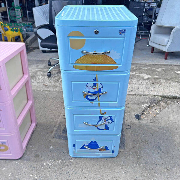 tu nhua 4 tang cu mau xanh 44cm 3