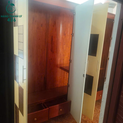 Tủ Quần Áo 4 Cánh Caro Cũ 2M33 4 tu quan ao 4 canh caro cu 2m33 1