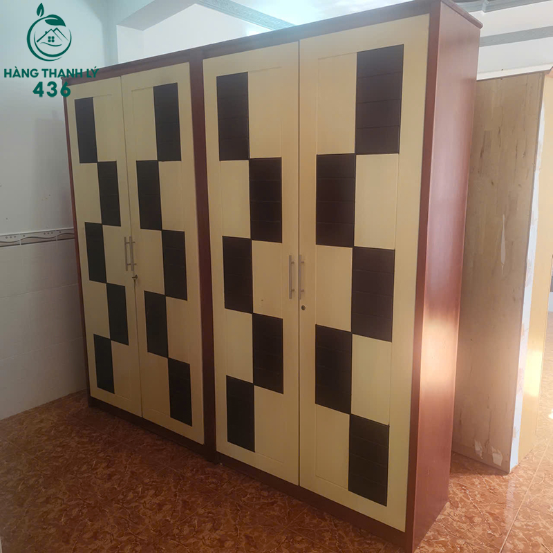 Tủ Quần Áo 4 Cánh Caro Cũ 2M33 6 tu quan ao 4 canh caro cu 2m33 2