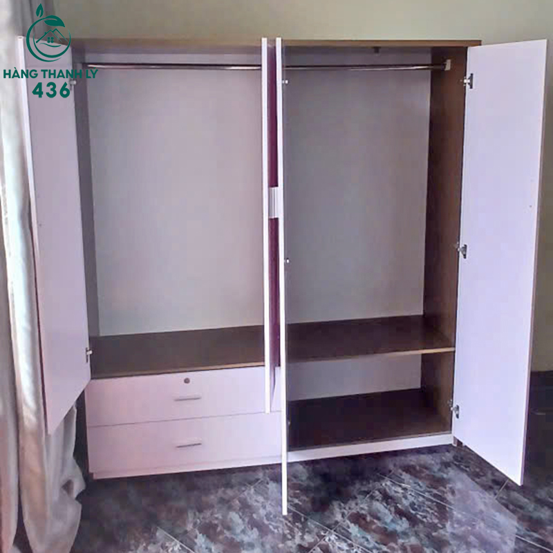 Tủ Quần Áo 4 Cánh Cũ Có 2 Hộc Kéo 5 tu quan ao 4 canh cu co 2 hoc keo 1
