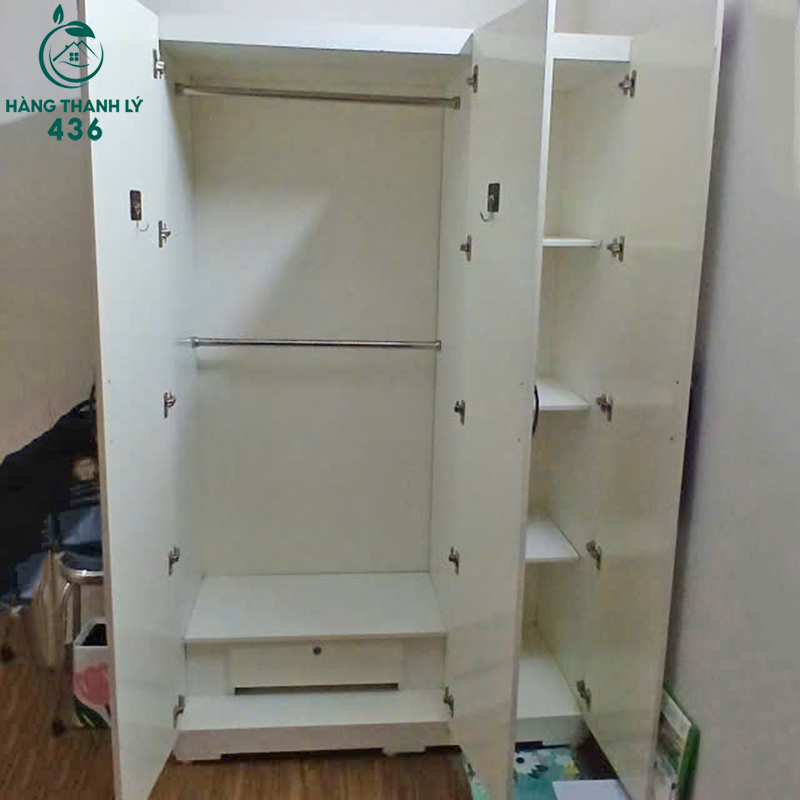 Tủ Quần Áo Cũ 3 Cánh Màu Trắng Phối Tím 1m2 4 tu quan ao cu 3 canh mau trang phoi tim 1m2 1