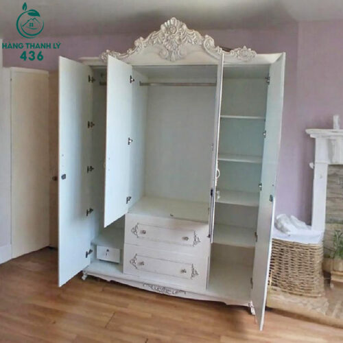 Tủ Quần Áo Cũ 4 Cánh Tân Cổ Điển 2 tu quan ao cu 4 canh tan co dien 2