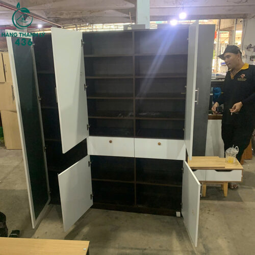 tu quan ao cu nhieu ngan kem guong soi 2 1