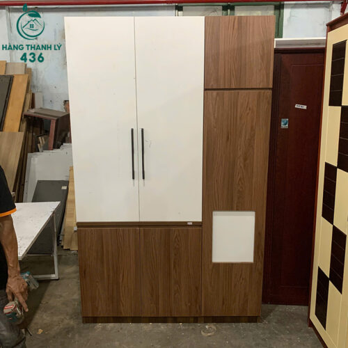 tu quan ao cu van go nau phoi trang 1m36 2 1