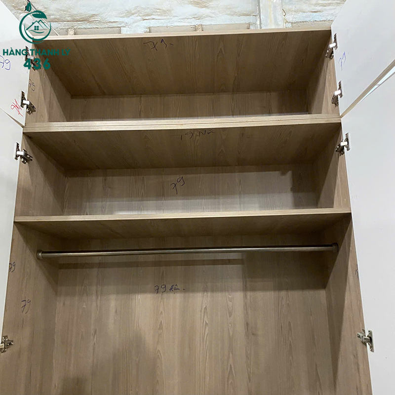 Tủ Quần Áo Gỗ 2 Cánh Cũ Màu Trắng 1M2 7 tu quan ao go 2 canh cu mau trang 1m2 1 1