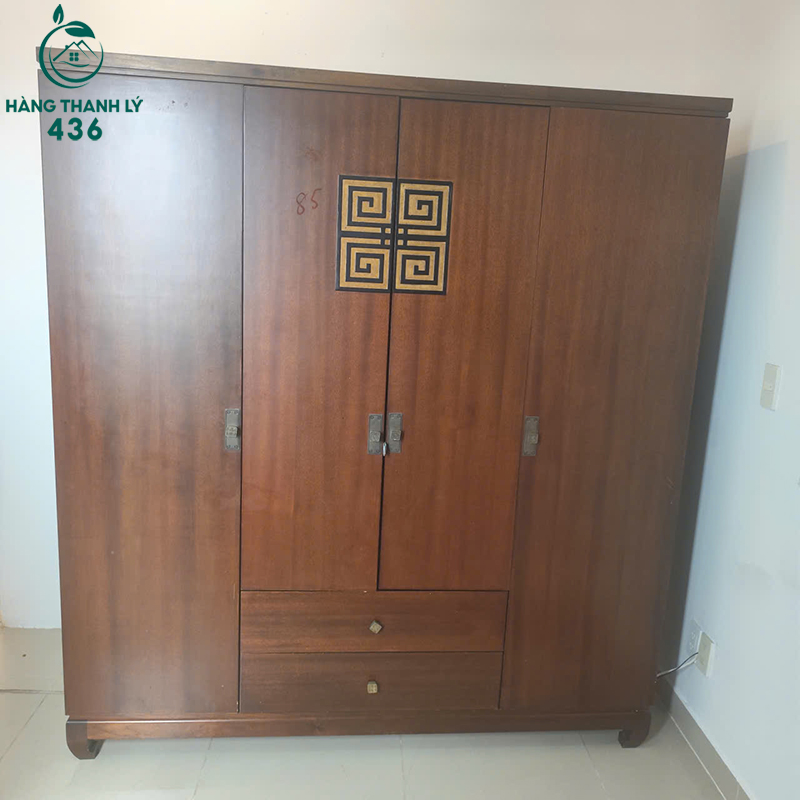 Tủ Quần Áo Gỗ Cũ 4 Cánh Nhiều Ngăn Tiện Dụng 1M8 6 tu quan ao go cu 4 canh nhieu ngan tien dung 1m8 4