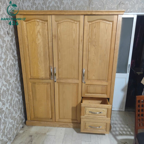 Tủ Quần Áo Gỗ Sồi Cũ 3 Cánh 1m55 3 tu quan ao go soi cu 3 canh 1m55 1