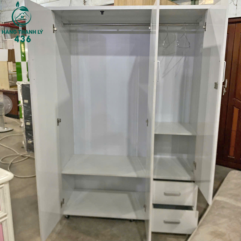 Tủ Quần Áo Nhựa 3 Cánh 2 Hộc Kéo 1M2 Cũ 4 tu quan ao nhua 3 canh 2 hoc keo 1m2 cu 1