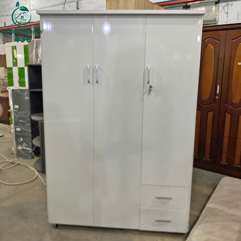 Tủ Quần Áo Nhựa 3 Cánh 2 Hộc Kéo 1M2 Cũ 3 tu quan ao nhua 3 canh 2 hoc keo 1m2 cu 2