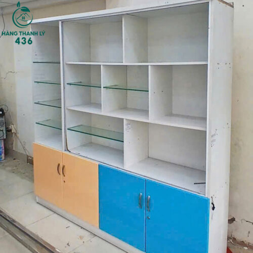Tủ Trưng Bày Cánh Kính Cũ 2m Nhiều Ngăn Kệ 2 tu trung bay canh kinh cu 2m nhieu ngan ke 1