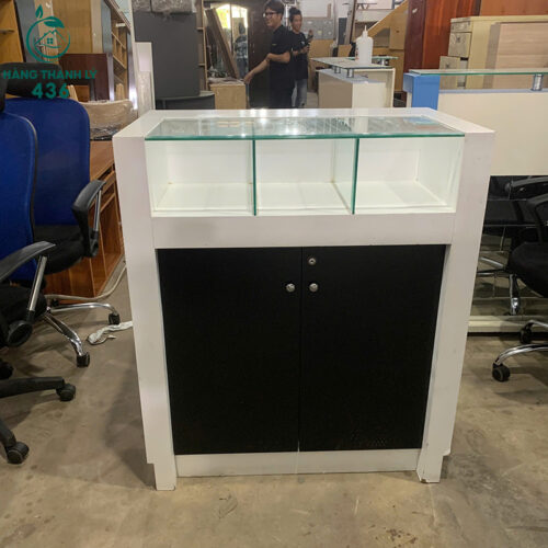Tủ Trưng Bày Cũ Có Kính Vân Gỗ Trắng Đen 4 tu trung bay cu co kinh van go trang den 1
