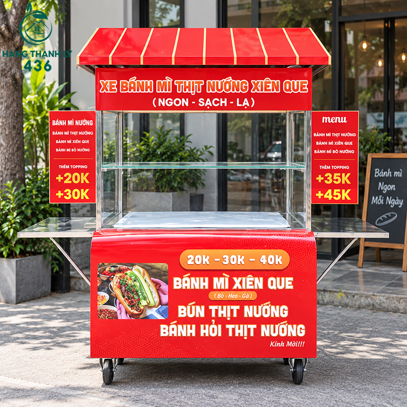 20+ Mẫu Xe Bánh Mì Phổ Biến Cho Người Mới Kinh Doanh 39 Xe bánh mì thịt nướng