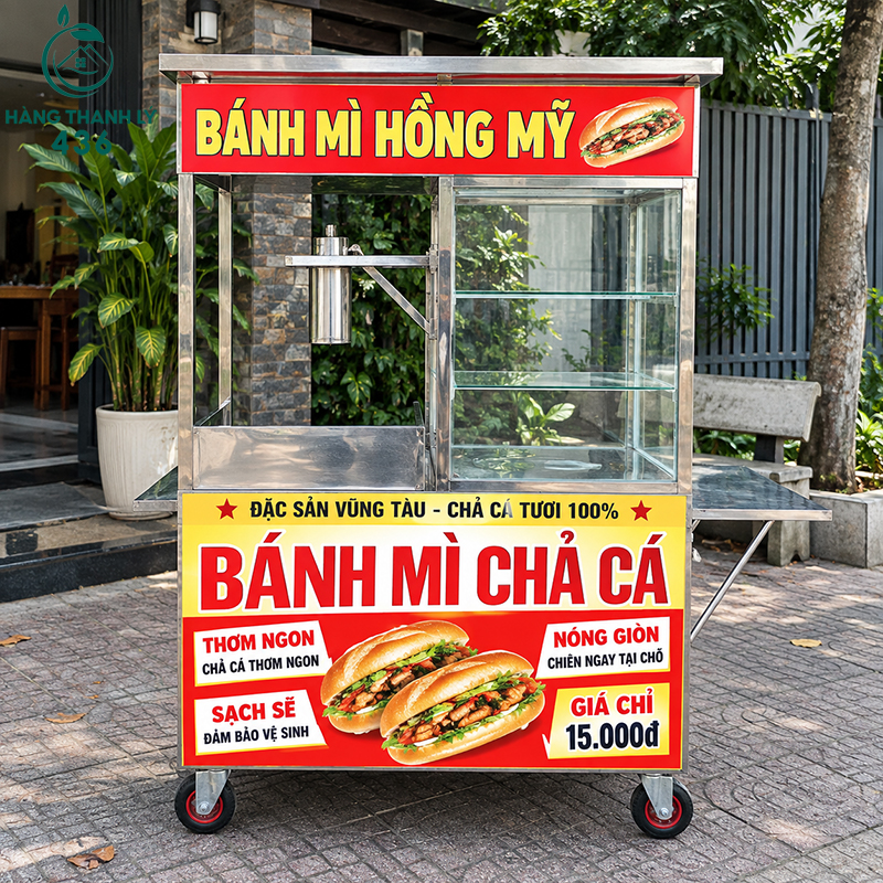 20+ Mẫu Xe Bánh Mì Phổ Biến Cho Người Mới Kinh Doanh 22 Xe bánh mì chả cá