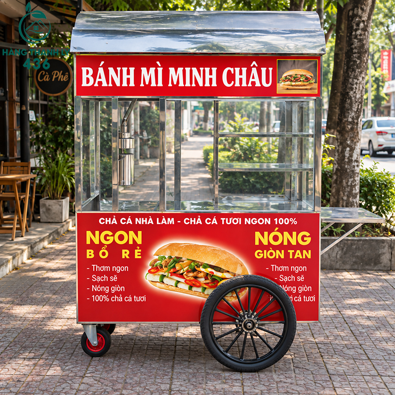 20+ Mẫu Xe Bánh Mì Phổ Biến Cho Người Mới Kinh Doanh 23 Xe bánh mì chả cá
