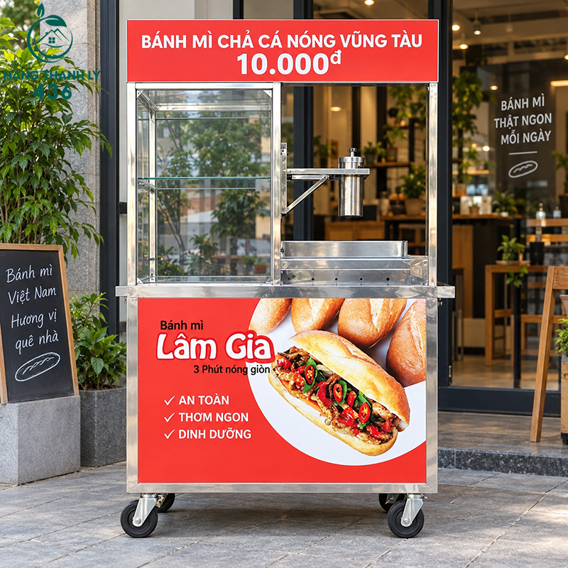 20+ Mẫu Xe Bánh Mì Phổ Biến Cho Người Mới Kinh Doanh 26 Xe bánh mì chả cá