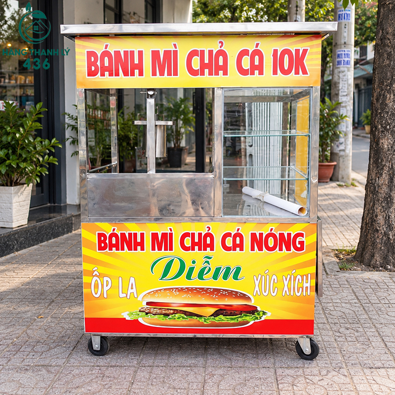 20+ Mẫu Xe Bánh Mì Phổ Biến Cho Người Mới Kinh Doanh 27 Xe bánh mì chả cá