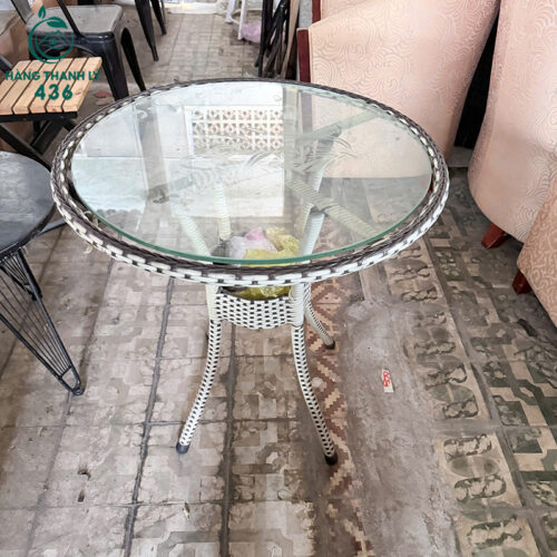 Thanh Lý Bàn Ghế Cũ, Mua Bán Đồ Nội Thất Cũ Giá Rẻ TPHCM 253 ban cafe cu mat kinh tron gia may 1