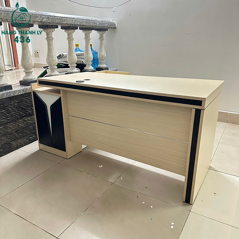 Bàn Giám Đốc Chữ L Cũ Màu Kem Kèm Tủ Phụ 5 ban giam doc chu l cu mau kem kem tu phu 2