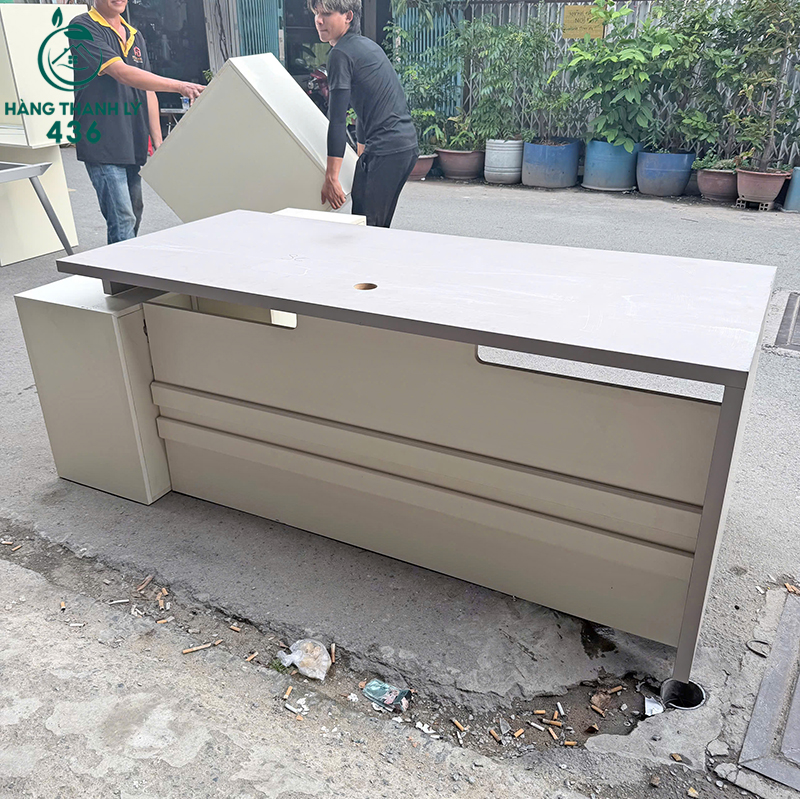 Bàn Giám Đốc Cũ Chữ L Thiết Kế Kèm Tủ Phủ 5 ban giam doc cu chu l thiet ke kem tu phu 2