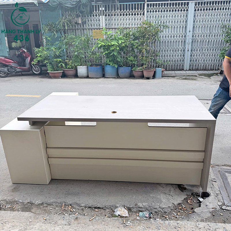 Bàn Giám Đốc Cũ Chữ L Thiết Kế Kèm Tủ Phủ 6 ban giam doc cu chu l thiet ke kem tu phu 3