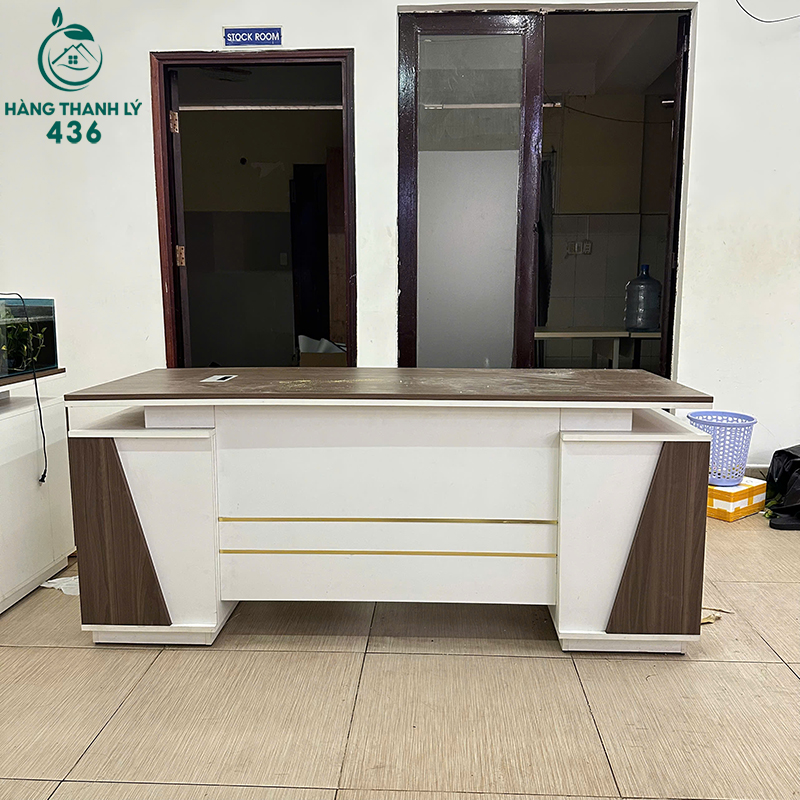 Bàn Giám Đốc Cũ Màu Trắng Nâu 7 ban giam doc cu mau trang nau 2