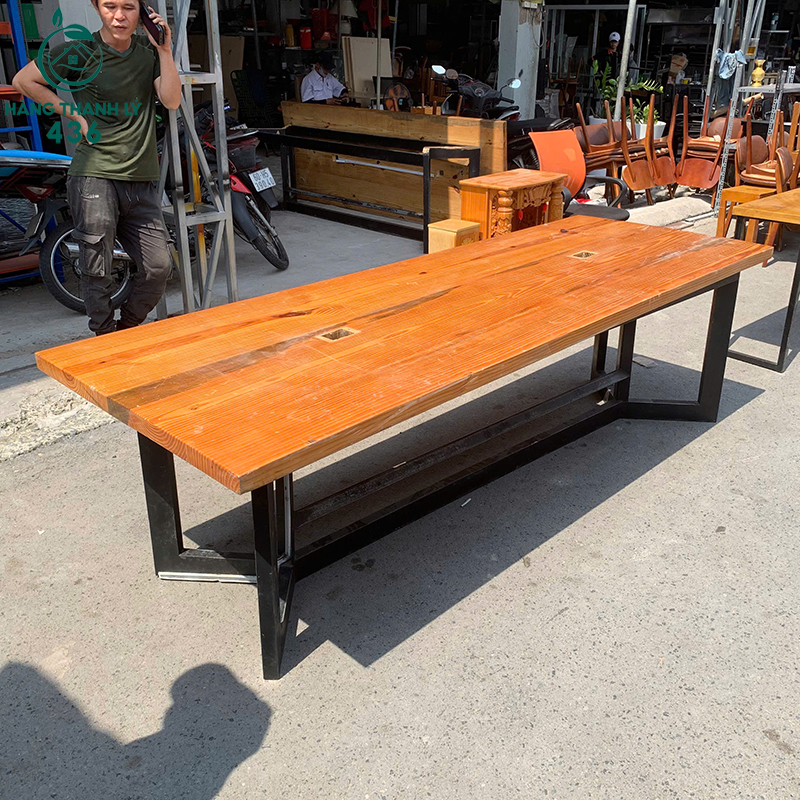 Bàn Họp Cũ Mặt Vân Gỗ 2m5 6 ban hop cu mat van go 2m5 3