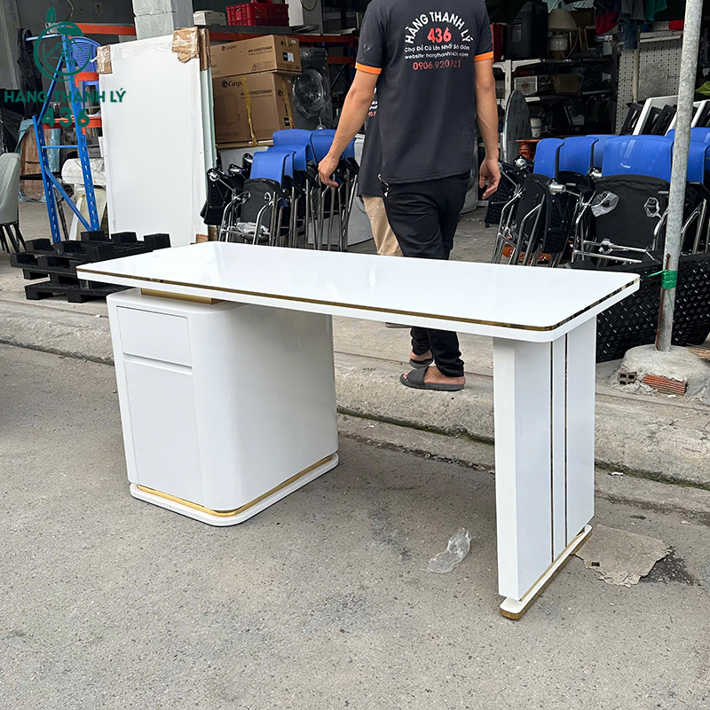 Bàn Làm Việc Cũ Màu Trắng 1m6 8 ban lam viec cu mau trang 1m6 3