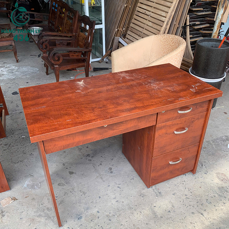 Bàn Làm Việc Gỗ Cũ Dài 1m2 Có Hộc Kéo 5 ban lam viec go cu dai 1m2 co hoc keo 2
