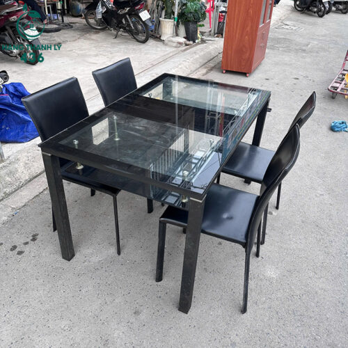 bo ban an mat kinh cu kem 4 ghe 1m3 3