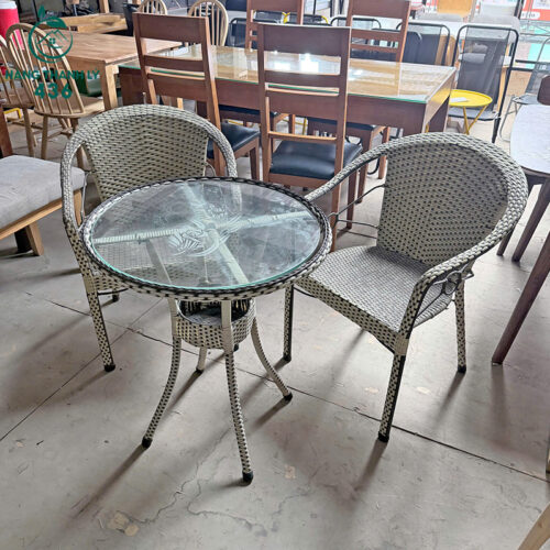 bo ban ghe cafe cu gia may mat kinh tron 1
