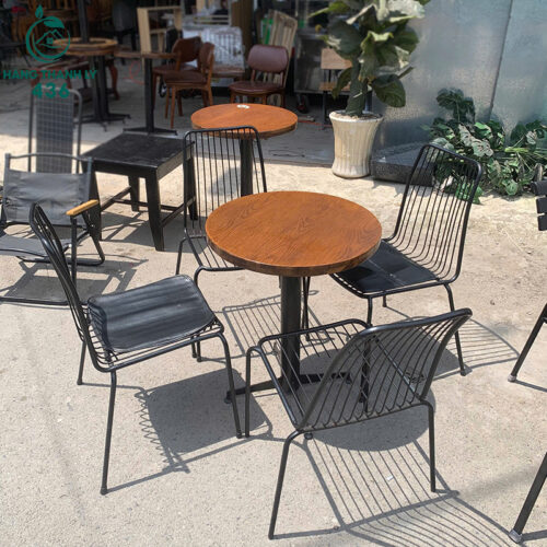 bo ban ghe cafe cu phoi mau den nau 1