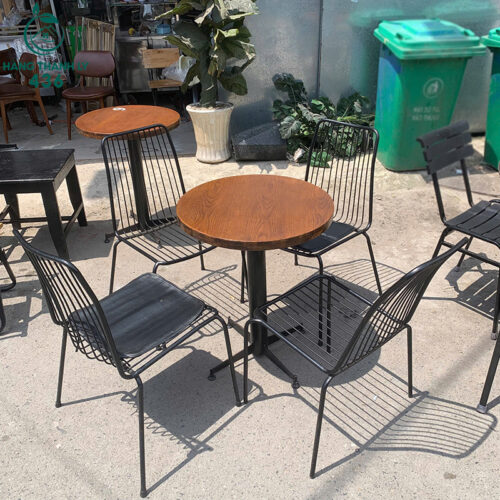 bo ban ghe cafe cu phoi mau den nau 2