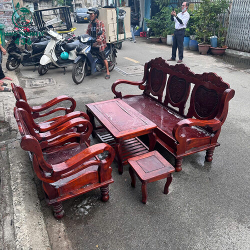 bo salon go cu cham khac hoa van 1