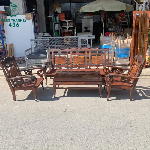 Thanh Lý Bàn Ghế Cũ, Mua Bán Đồ Nội Thất Cũ Giá Rẻ TPHCM 182 bo salon go go do cu cham khac dep 3