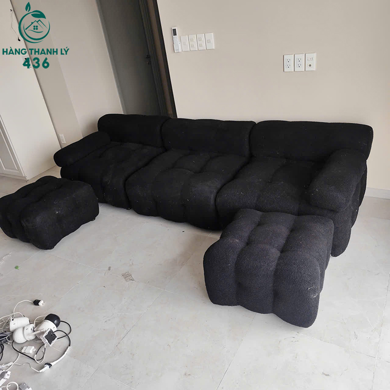 Bộ Sofa Cũ Bọc Vải Màu Đen 3 bo sofa cu boc vai mau den 1