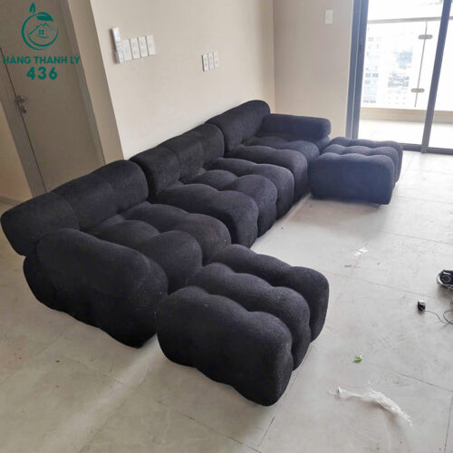 Bộ Sofa Cũ Bọc Vải Màu Đen 2 bo sofa cu boc vai mau den 2